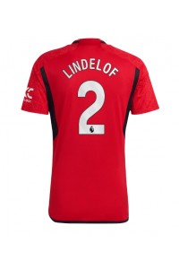Manchester United Victor Lindelof #2 Jalkapallovaatteet Kotipaita 2023-24 Lyhythihainen